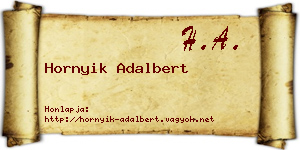 Hornyik Adalbert névjegykártya